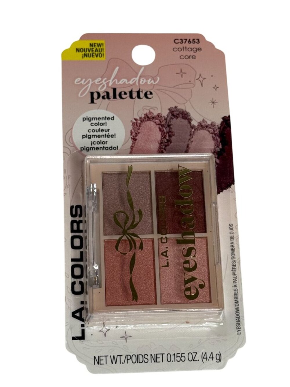 LA Colors Eyeshadow Palette Cottagecore 4 Color Pigmented Neutral Shimmer